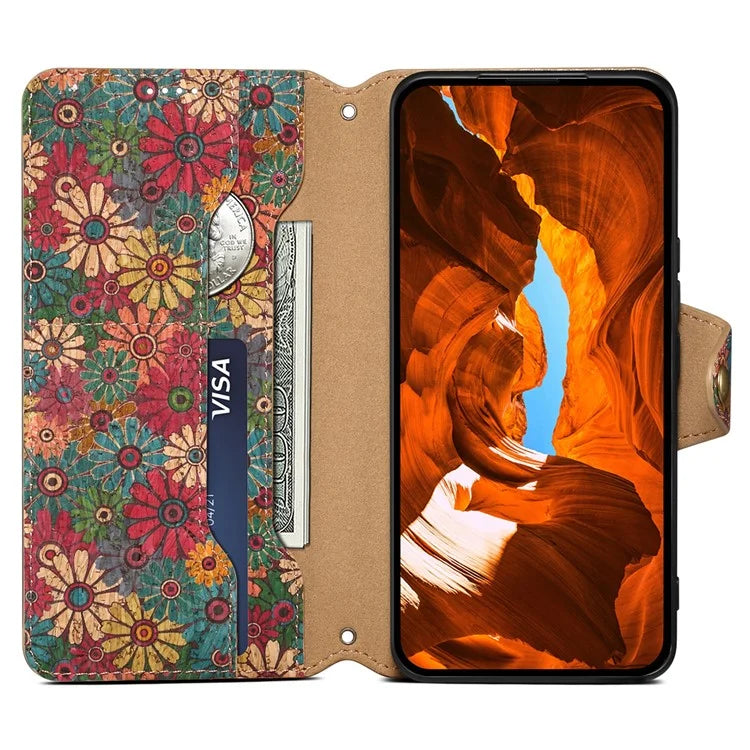 For Samsung Galaxy A05 4G Phone Case Floral Printing Wallet Leather Cover with Stand