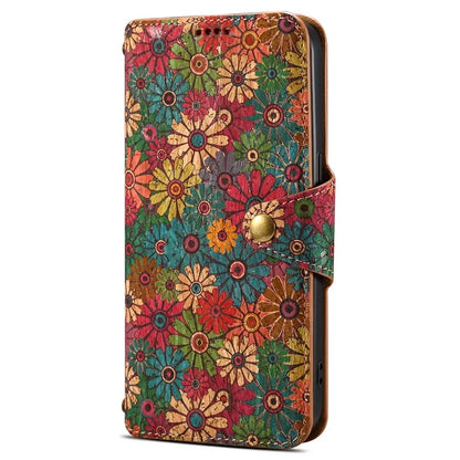 For Samsung Galaxy A05 4G Phone Case Floral Printing Wallet Leather Cover with Stand