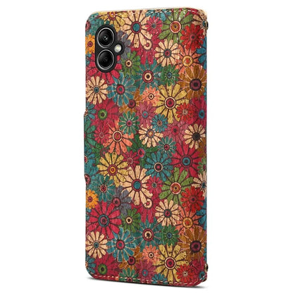For Samsung Galaxy A05 4G Phone Case Floral Printing Wallet Leather Cover with Stand