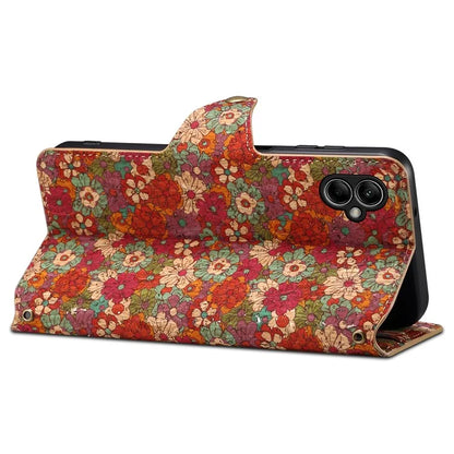 For Samsung Galaxy A05 4G Phone Case Floral Printing Wallet Leather Cover with Stand