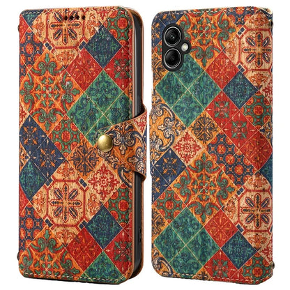 For Samsung Galaxy A05 4G Phone Case Floral Printing Wallet Leather Cover with Stand