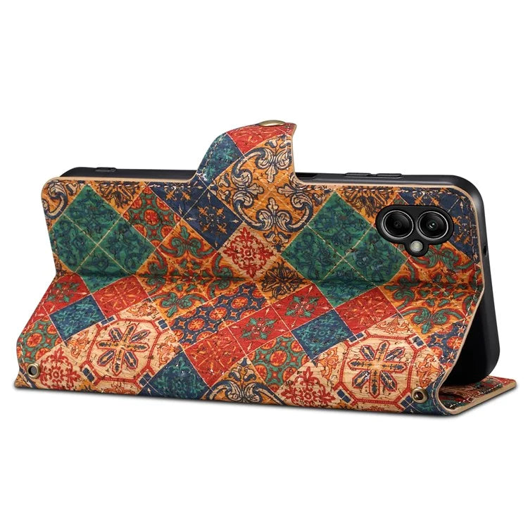 For Samsung Galaxy A05 4G Phone Case Floral Printing Wallet Leather Cover with Stand