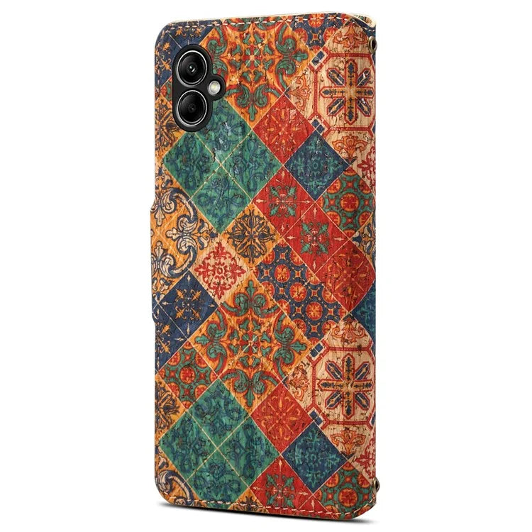For Samsung Galaxy A05 4G Phone Case Floral Printing Wallet Leather Cover with Stand