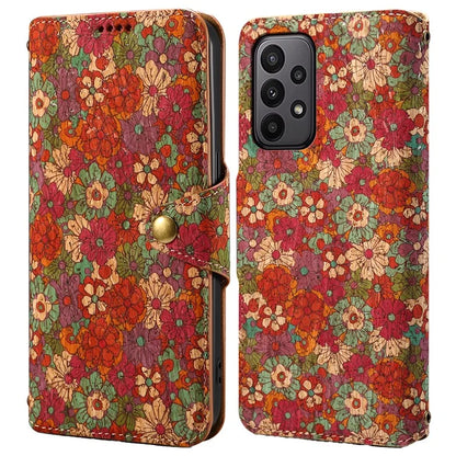 For Samsung Galaxy A23 5G (Global Version) / A23 4G Wallet Case Floral Printing Leather Phone Cover with Stand