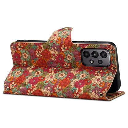 For Samsung Galaxy A23 5G (Global Version) / A23 4G Wallet Case Floral Printing Leather Phone Cover with Stand