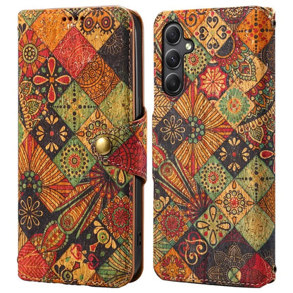 For Samsung Galaxy A24 4G (162.1 x 77.6 x 8.3mm) Wallet Phone Case Floral Printing Stand Leather Flip Cover