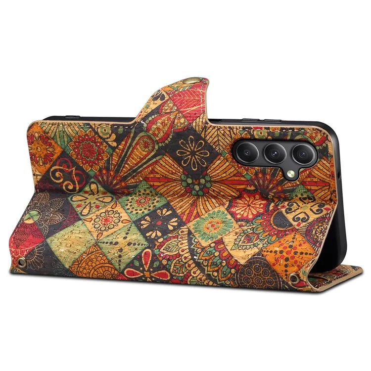 For Samsung Galaxy A24 4G (162.1 x 77.6 x 8.3mm) Wallet Phone Case Floral Printing Stand Leather Flip Cover