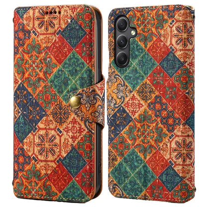 For Samsung Galaxy A24 4G (162.1 x 77.6 x 8.3mm) Wallet Phone Case Floral Printing Stand Leather Flip Cover