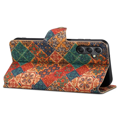 For Samsung Galaxy A24 4G (162.1 x 77.6 x 8.3mm) Wallet Phone Case Floral Printing Stand Leather Flip Cover