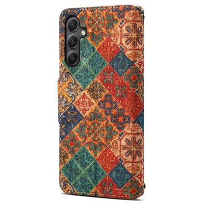 For Samsung Galaxy A24 4G (162.1 x 77.6 x 8.3mm) Wallet Phone Case Floral Printing Stand Leather Flip Cover
