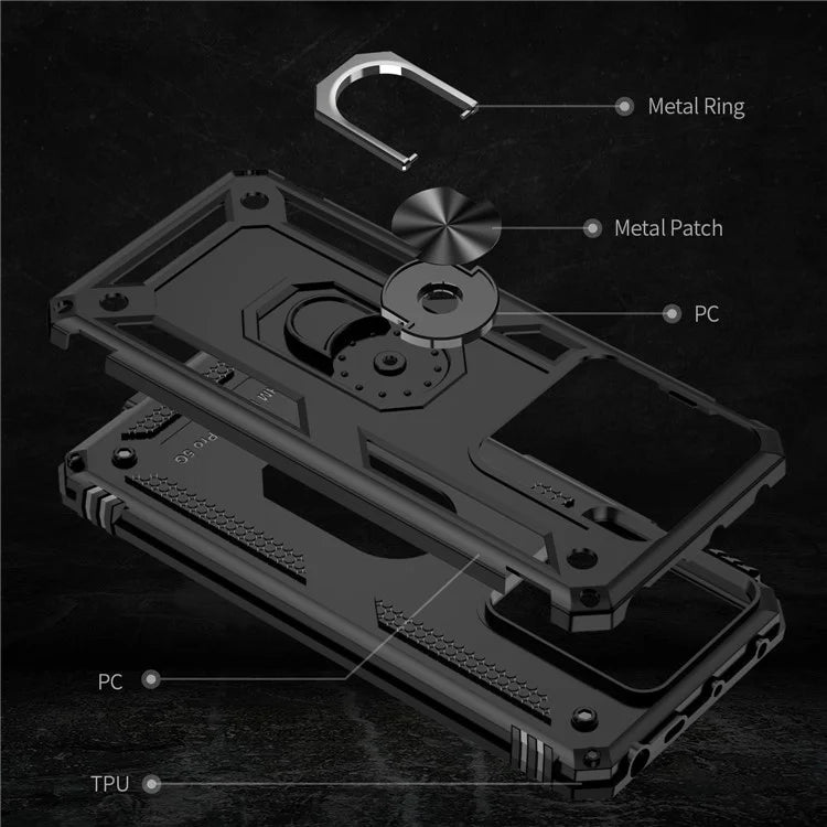 For Xiaomi Redmi Note 13 Pro 5G / Poco X6 5G Case PC+TPU Anti-Drop Phone Cover with Kickstand