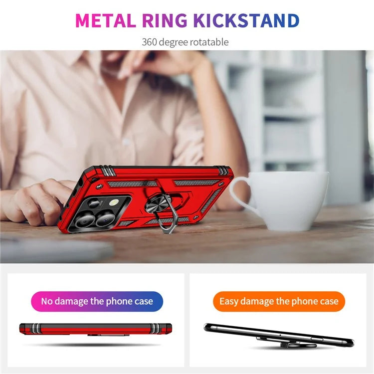 For Xiaomi Redmi Note 13 Pro 5G / Poco X6 5G Case PC+TPU Anti-Drop Phone Cover with Kickstand