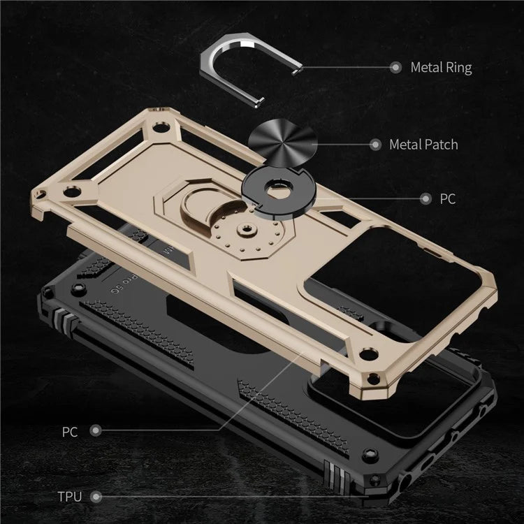 For Xiaomi Redmi Note 13 Pro 5G / Poco X6 5G Case PC+TPU Anti-Drop Phone Cover with Kickstand