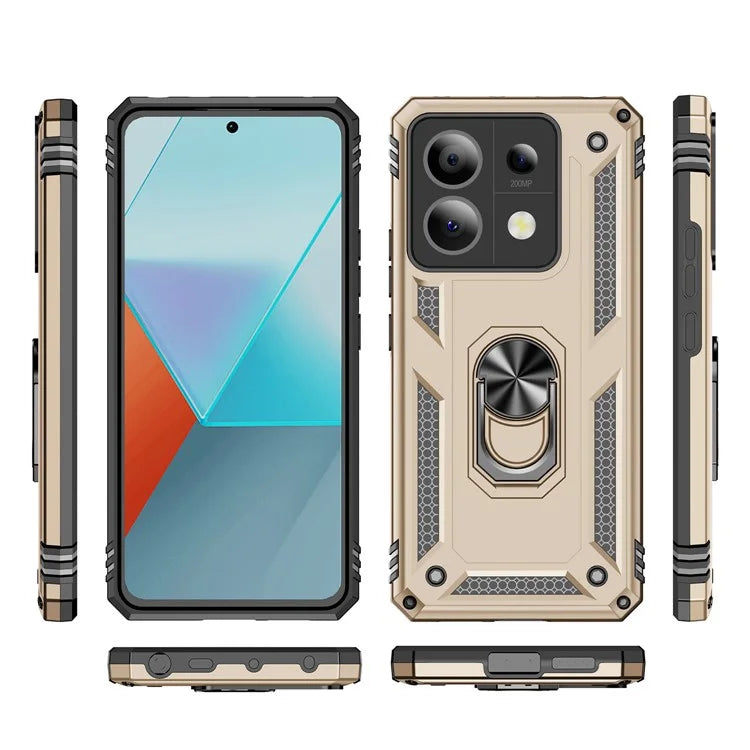 For Xiaomi Redmi Note 13 Pro 5G / Poco X6 5G Case PC+TPU Anti-Drop Phone Cover with Kickstand