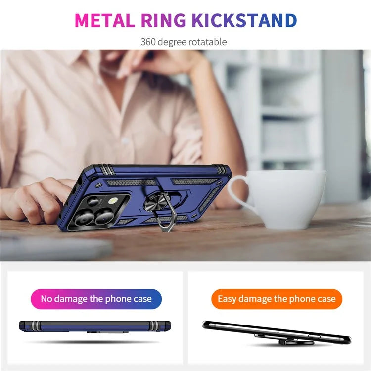 For Xiaomi Redmi Note 13 Pro 5G / Poco X6 5G Case PC+TPU Anti-Drop Phone Cover with Kickstand