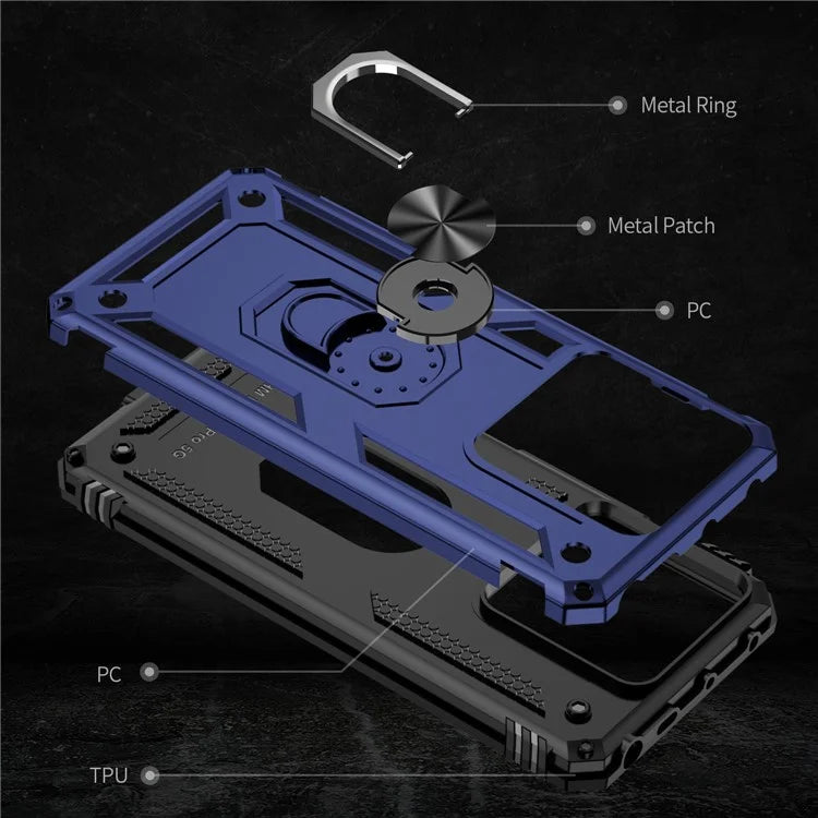 For Xiaomi Redmi Note 13 Pro 5G / Poco X6 5G Case PC+TPU Anti-Drop Phone Cover with Kickstand