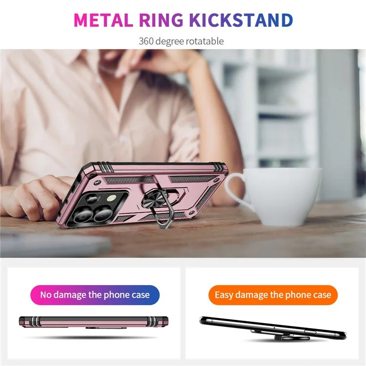 For Xiaomi Redmi Note 13 Pro 5G / Poco X6 5G Case PC+TPU Anti-Drop Phone Cover with Kickstand