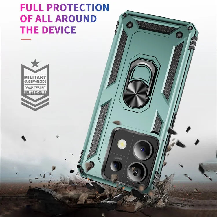 For Xiaomi Redmi Note 13 Pro 5G / Poco X6 5G Case PC+TPU Anti-Drop Phone Cover with Kickstandish Green