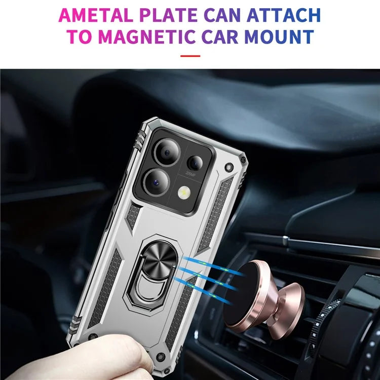 For Xiaomi Redmi Note 13 Pro 5G / Poco X6 5G Case PC+TPU Anti-Drop Phone Cover with Kickstand