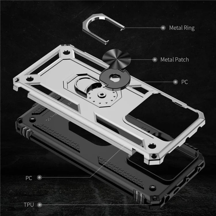For Xiaomi Redmi Note 13 Pro 5G / Poco X6 5G Case PC+TPU Anti-Drop Phone Cover with Kickstand