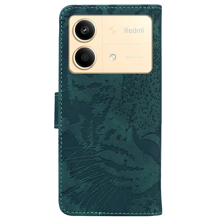 For Xiaomi Redmi Note 13R Pro 5G Case Card Slots Holder Pocket Tiger Pattern Leather Phone Cover