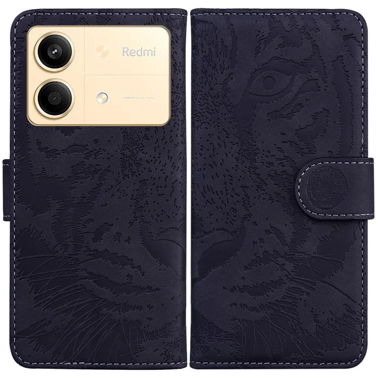 For Xiaomi Redmi Note 13R Pro 5G Case Card Slots Holder Pocket Tiger Pattern Leather Phone Cover