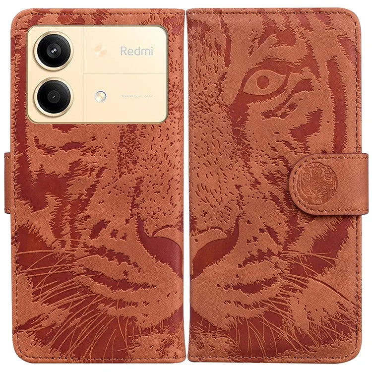 For Xiaomi Redmi Note 13R Pro 5G Case Card Slots Holder Pocket Tiger Pattern Leather Phone Cover