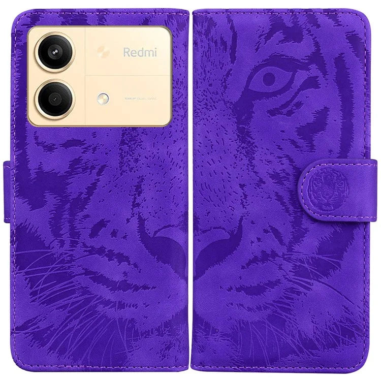 For Xiaomi Redmi Note 13R Pro 5G Case Card Slots Holder Pocket Tiger Pattern Leather Phone Cover