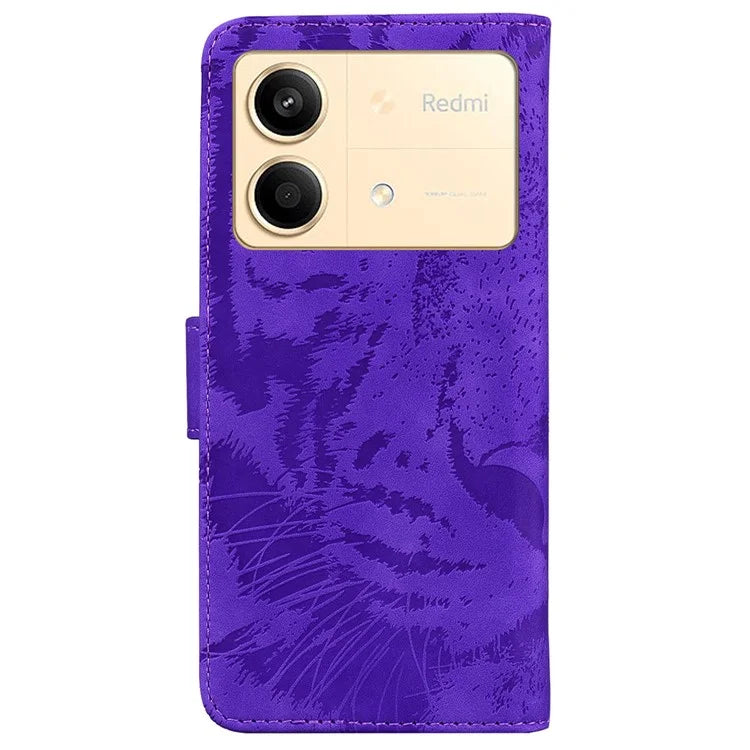 For Xiaomi Redmi Note 13R Pro 5G Case Card Slots Holder Pocket Tiger Pattern Leather Phone Cover