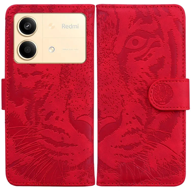 For Xiaomi Redmi Note 13R Pro 5G Case Card Slots Holder Pocket Tiger Pattern Leather Phone Cover