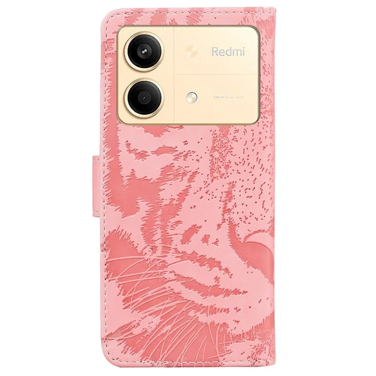 For Xiaomi Redmi Note 13R Pro 5G Case Card Slots Holder Pocket Tiger Pattern Leather Phone Cover