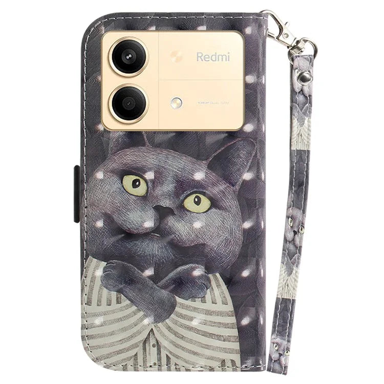For Xiaomi Redmi Note 13R Pro 5G Phone Cover Stylish Printed Case with Wrist Strap
