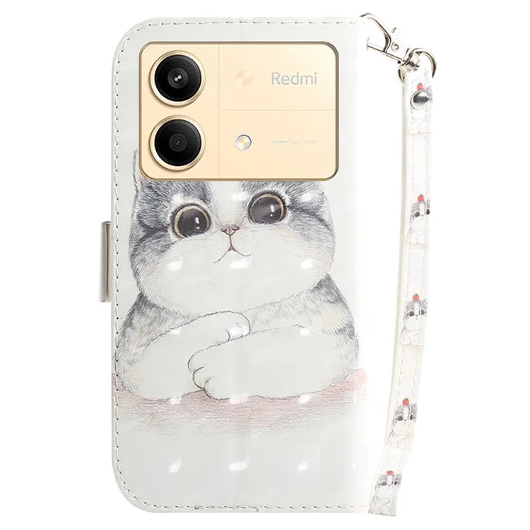 For Xiaomi Redmi Note 13R Pro 5G Phone Cover Stylish Printed Case with Wrist Strap