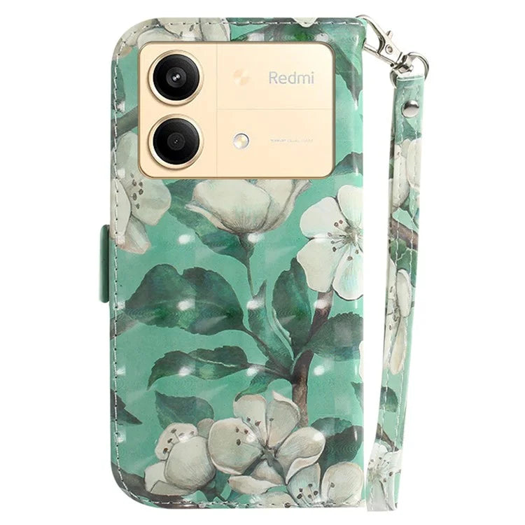 For Xiaomi Redmi Note 13R Pro 5G Phone Cover Stylish Printed Case with Wrist Strap