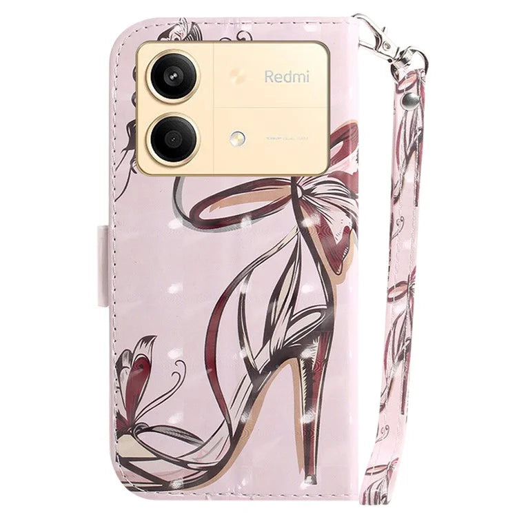 For Xiaomi Redmi Note 13R Pro 5G Phone Cover Stylish Printed Case with Wrist Strap