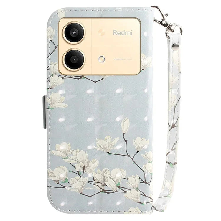 For Xiaomi Redmi Note 13R Pro 5G Phone Cover Stylish Printed Case with Wrist Strap