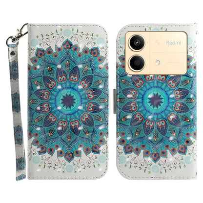 For Xiaomi Redmi Note 13R Pro 5G Phone Cover Stylish Printed Case with Wrist Strap
