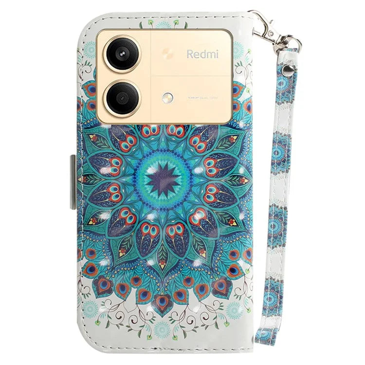 For Xiaomi Redmi Note 13R Pro 5G Phone Cover Stylish Printed Case with Wrist Strap