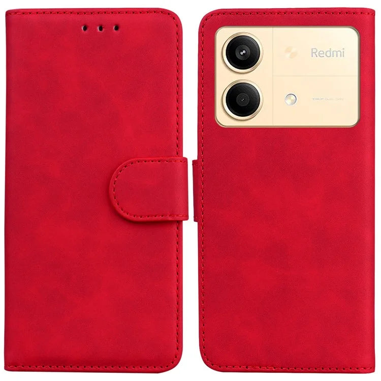 For Xiaomi Redmi Note 13R Pro 5G Wallet Case Leather Flip Solid Color Phone Cover