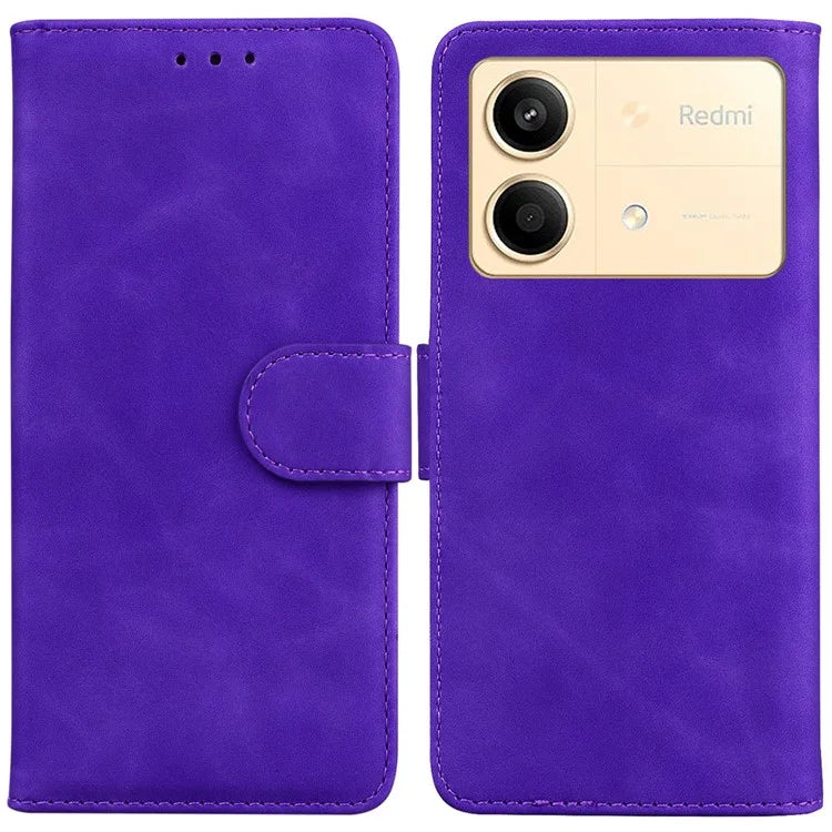 For Xiaomi Redmi Note 13R Pro 5G Wallet Case Leather Flip Solid Color Phone Cover