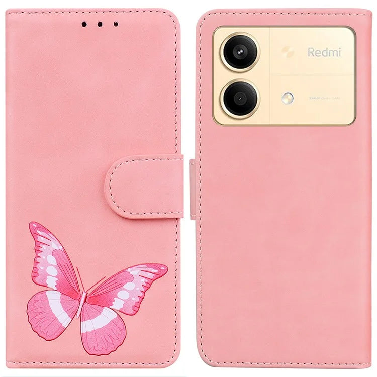For Xiaomi Redmi Note 13R Pro 5G Case Butterfly Printing Wallet Style Phone Cover