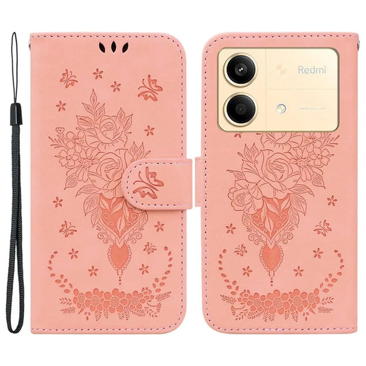 For Xiaomi Redmi Note 13R Pro 5G Shockproof Case Flower Pattern Folio Stand Phone Cover