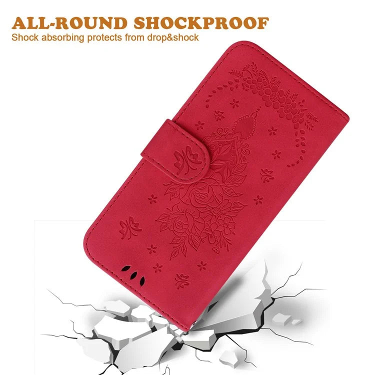 For Xiaomi Redmi Note 13R Pro 5G Shockproof Case Flower Pattern Folio Stand Phone Cover