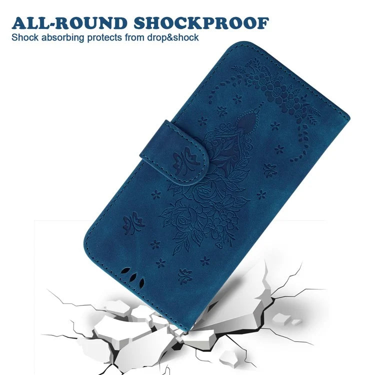 For Xiaomi Redmi Note 13R Pro 5G Shockproof Case Flower Pattern Folio Stand Phone Cover