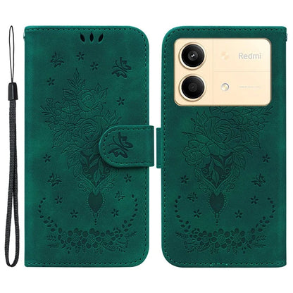 For Xiaomi Redmi Note 13R Pro 5G Shockproof Case Flower Pattern Folio Stand Phone Cover