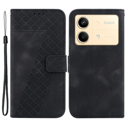 For Xiaomi Redmi Note 13R Pro 5G Case 7-Shape Pattern Wallet Phone Protector with Hand Strap