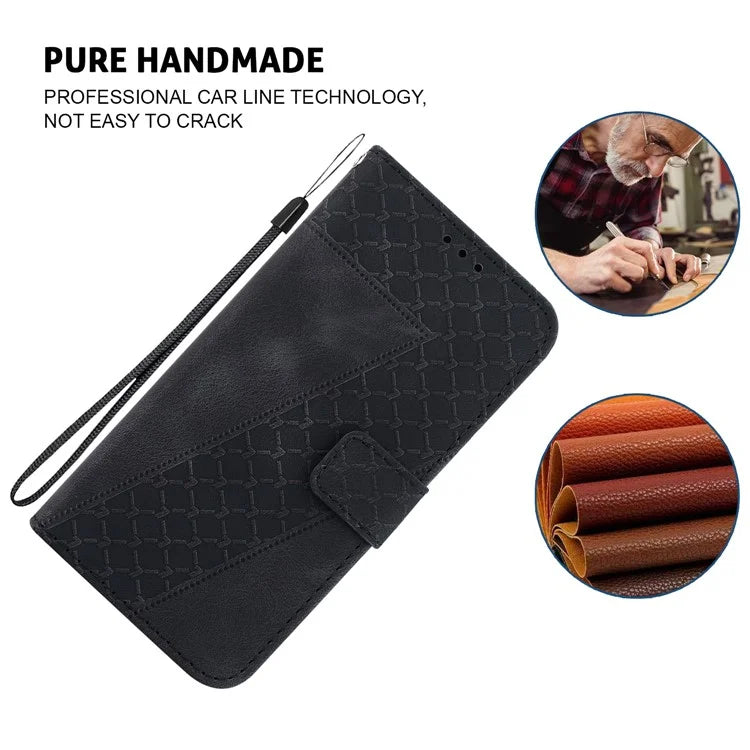 For Xiaomi Redmi Note 13R Pro 5G Case 7-Shape Pattern Wallet Phone Protector with Hand Strap