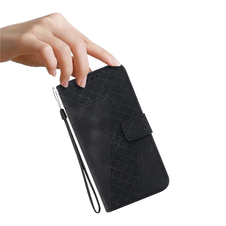 For Xiaomi Redmi Note 13R Pro 5G Case 7-Shape Pattern Wallet Phone Protector with Hand Strap