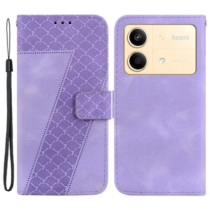 For Xiaomi Redmi Note 13R Pro 5G Case 7-Shape Pattern Wallet Phone Protector with Hand Strap