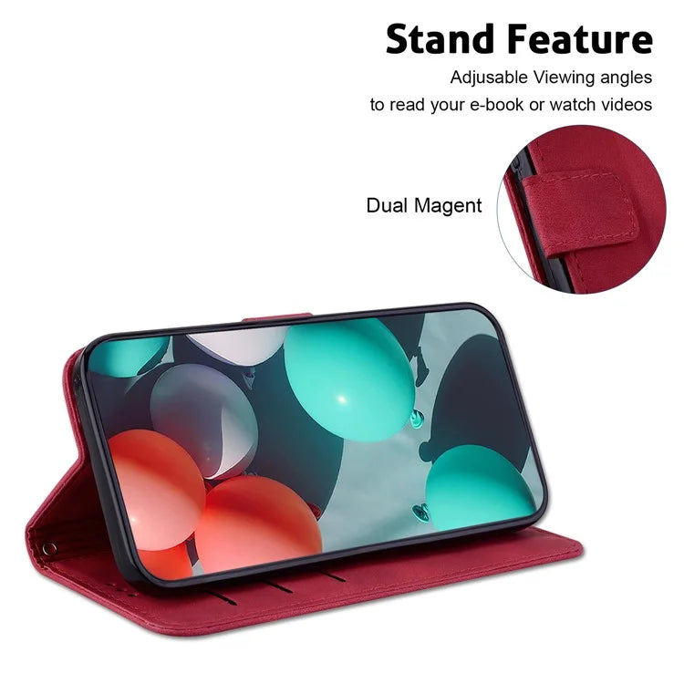 For Xiaomi Redmi Note 13R Pro 5G Case 7-Shape Pattern Wallet Phone Protector with Hand Strap